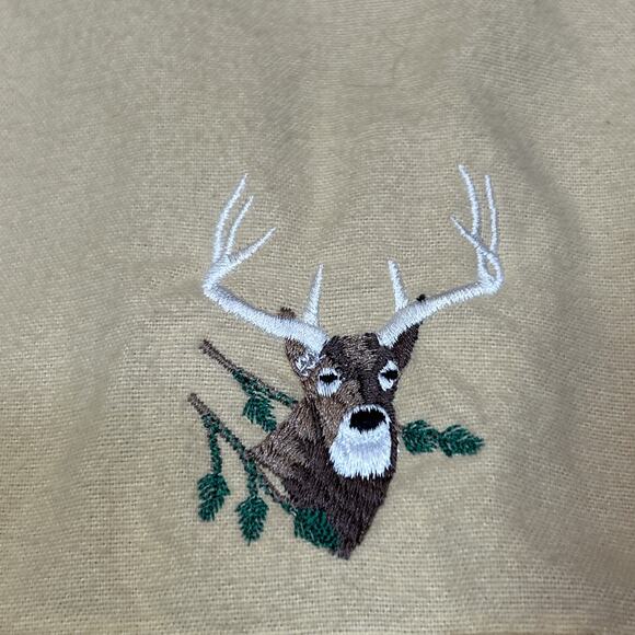 Cabela’s Men’s Medium Button Up Shirt Deer Embroidered Logo Yellow Long Sleeve - Picture 4 of 14